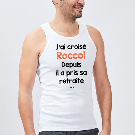 Débardeur Homme J'ai croisé Rocco Blanc