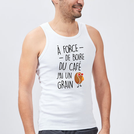 Débardeur Homme J'ai un grain de café Blanc