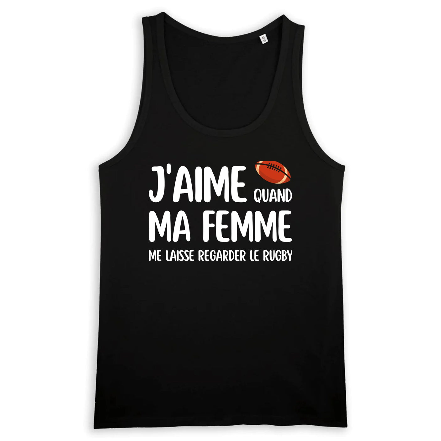 Débardeur Homme J'aime quand ma femme me laisse regarder le rugby 