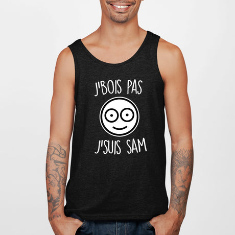 Débardeur Homme J'bois pas j'suis Sam Noir