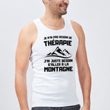 Débardeur Homme Je n'ai pas besoin de thérapie juste de montagne Blanc