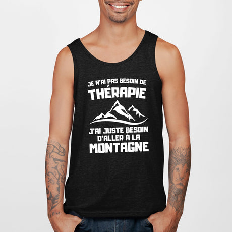Débardeur Homme Je n'ai pas besoin de thérapie juste de montagne Noir