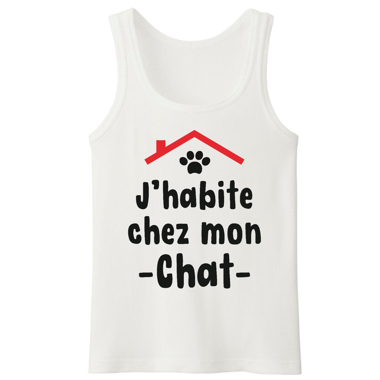 Débardeur Homme J'habite chez mon chat 