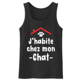 Débardeur Homme J'habite chez mon chat 