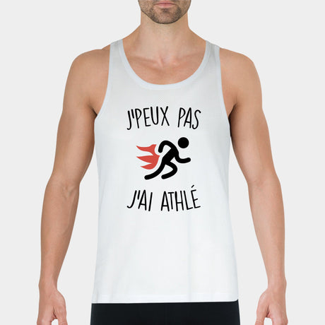 Débardeur Homme J'peux pas j'ai athlé Blanc