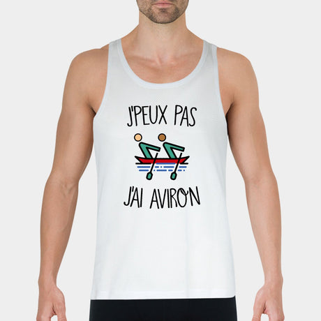 Débardeur Homme J'peux pas j'ai aviron Blanc