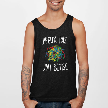 Débardeur Homme J'peux pas j'ai bêtise Noir