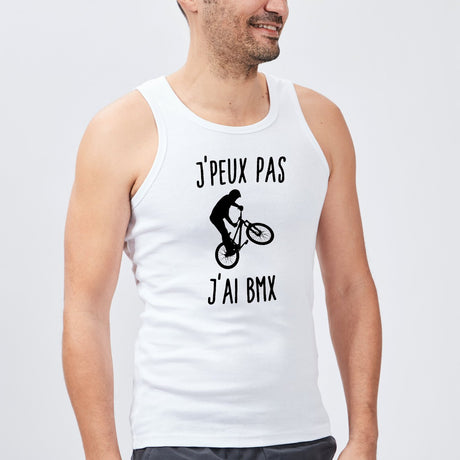 Débardeur Homme J'peux pas j'ai BMX Blanc