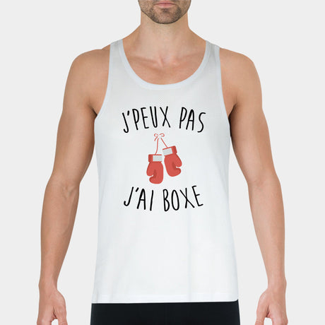 Débardeur Homme J'peux pas j'ai boxe Blanc