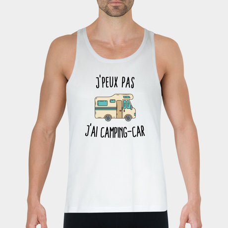 Débardeur Homme J'peux pas j'ai camping-car Blanc