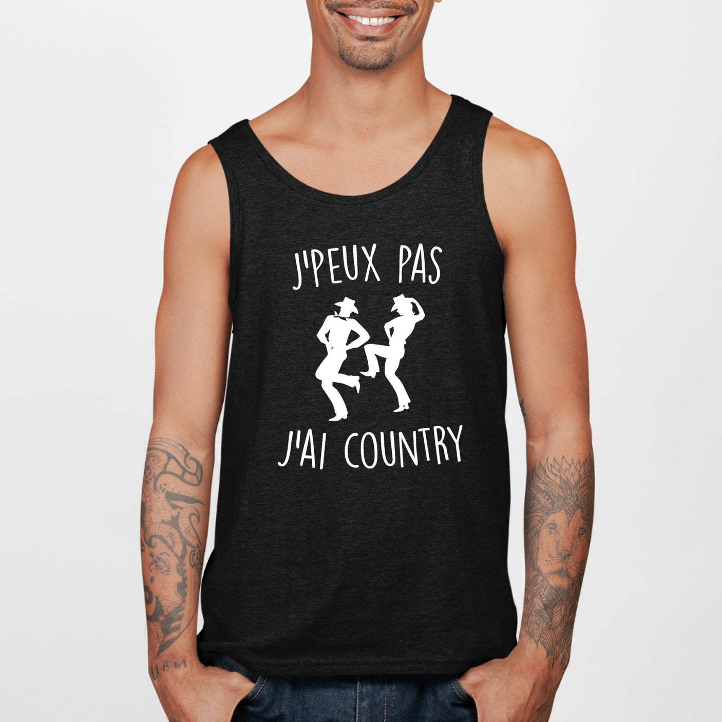 Débardeur Homme J'peux pas j'ai country Noir