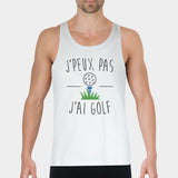 Débardeur Homme J'peux pas j'ai golf Blanc