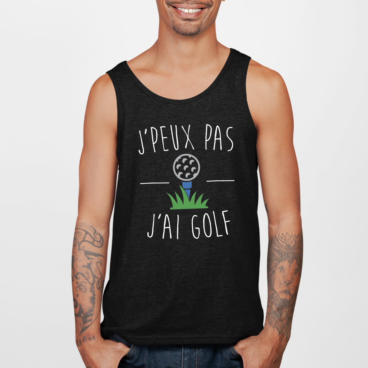 Débardeur Homme J'peux pas j'ai golf Noir