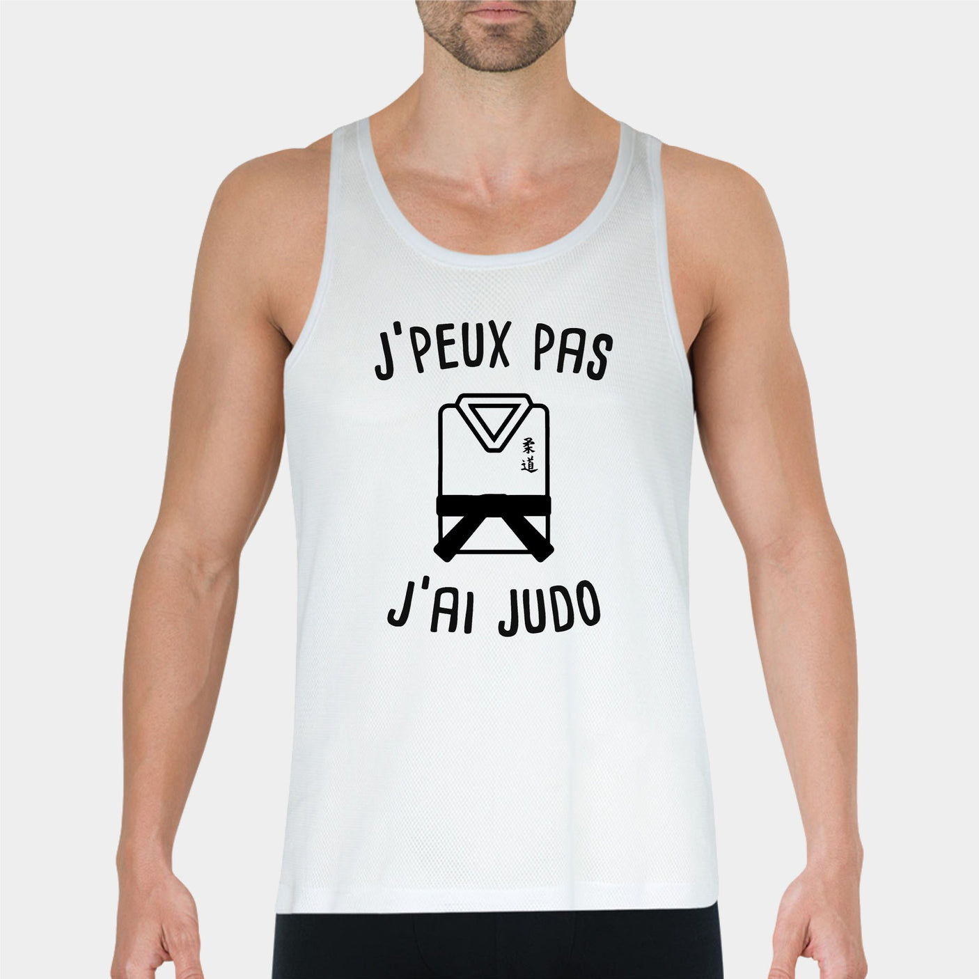 Débardeur Homme J'peux pas j'ai judo Blanc