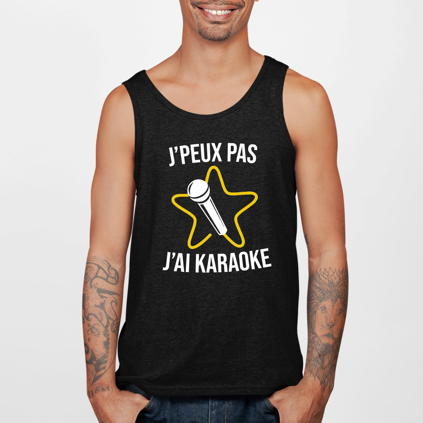 Débardeur Homme J'peux pas j'ai karaoke Noir