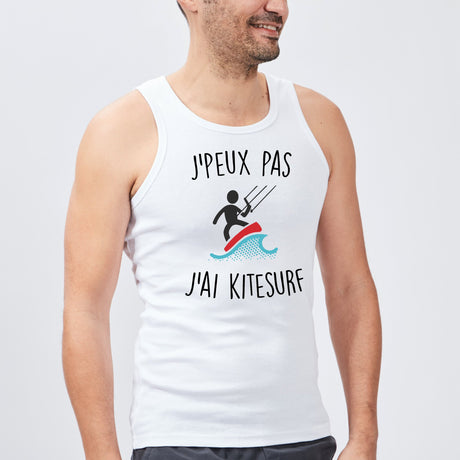 Débardeur Homme J'peux pas j'ai kitesurf Blanc