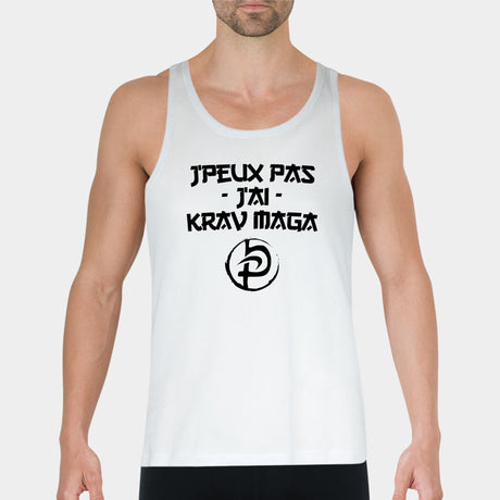 Débardeur Homme J'peux pas j'ai krav maga Blanc