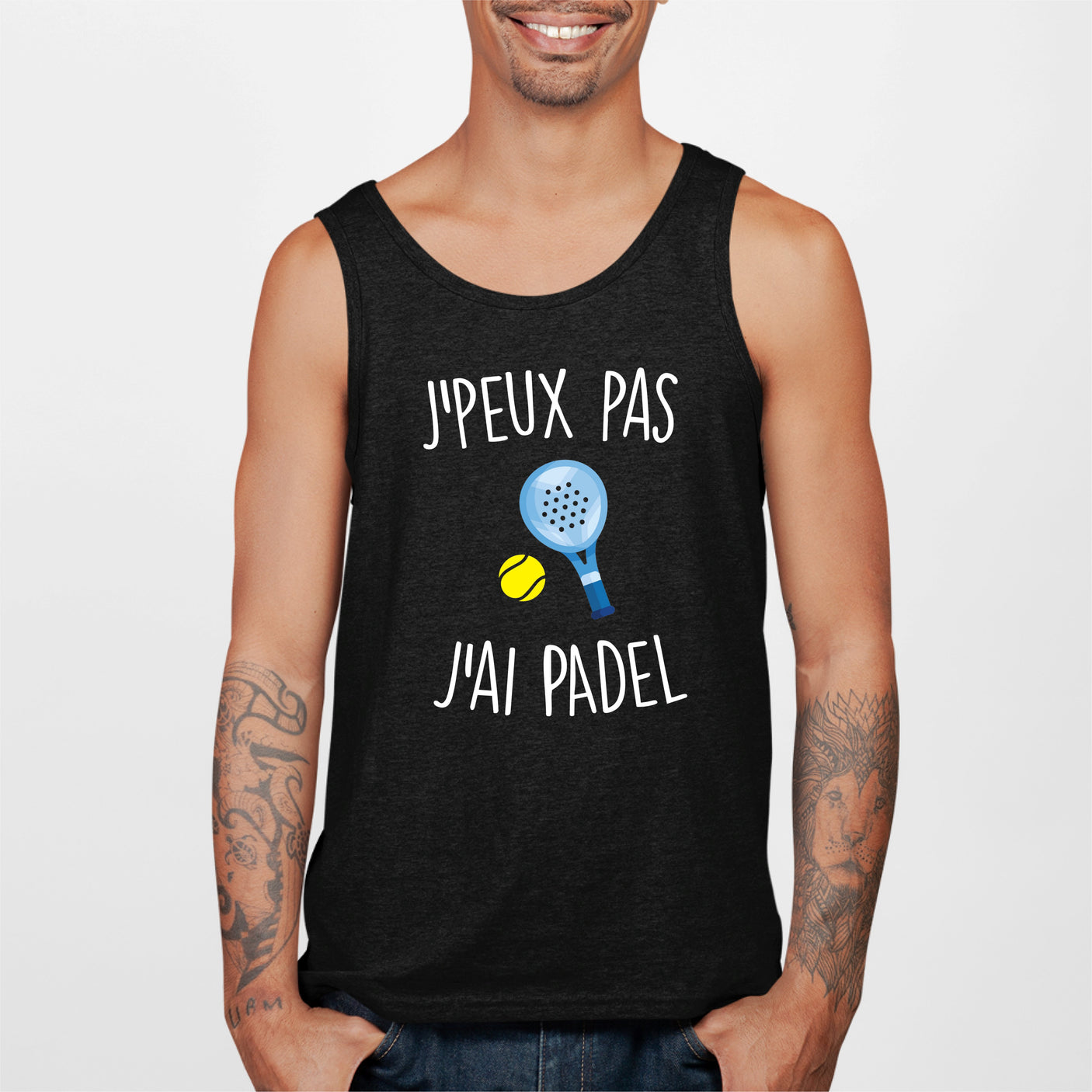 Débardeur Homme J'peux pas j'ai padel Noir