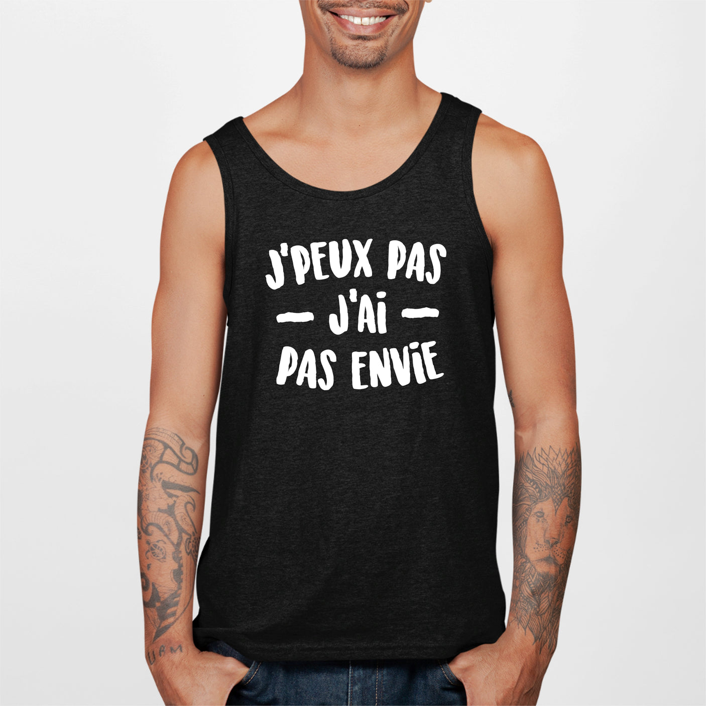 Débardeur Homme J'peux pas j'ai pas envie Noir