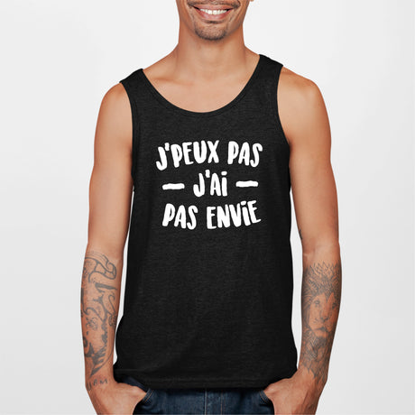 Débardeur Homme J'peux pas j'ai pas envie Noir