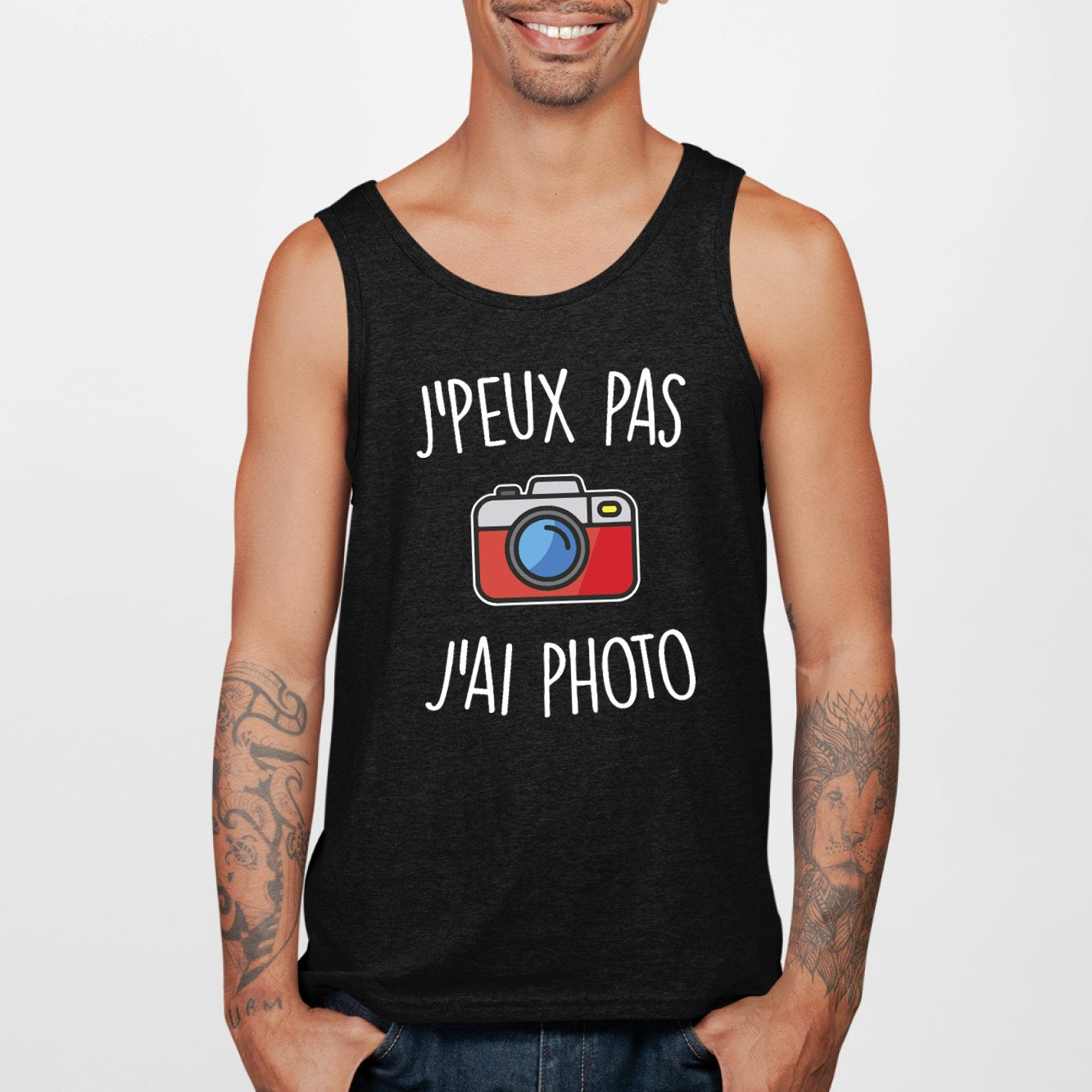 Débardeur Homme J'peux pas j'ai photo Noir