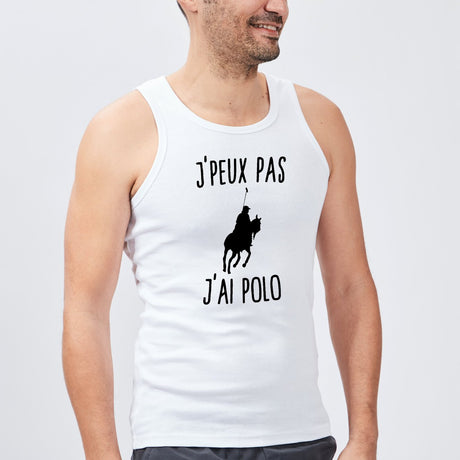 Débardeur Homme J'peux pas j'ai polo Blanc