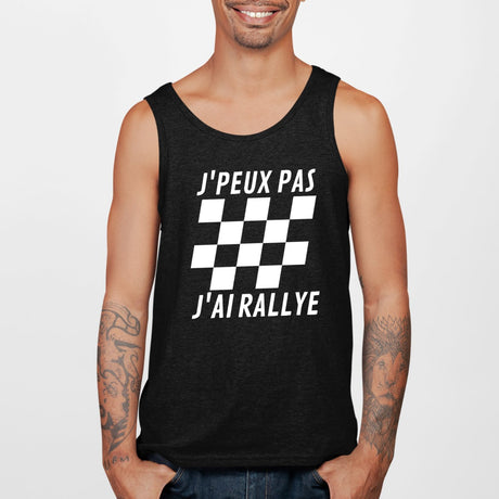 Débardeur Homme J'peux pas j'ai rallye Noir