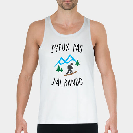 Débardeur Homme J'peux pas j'ai rando Blanc