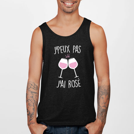 Débardeur Homme J'peux pas j'ai rosé Noir