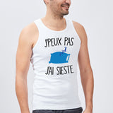 Débardeur Homme J'peux pas j'ai sieste Blanc