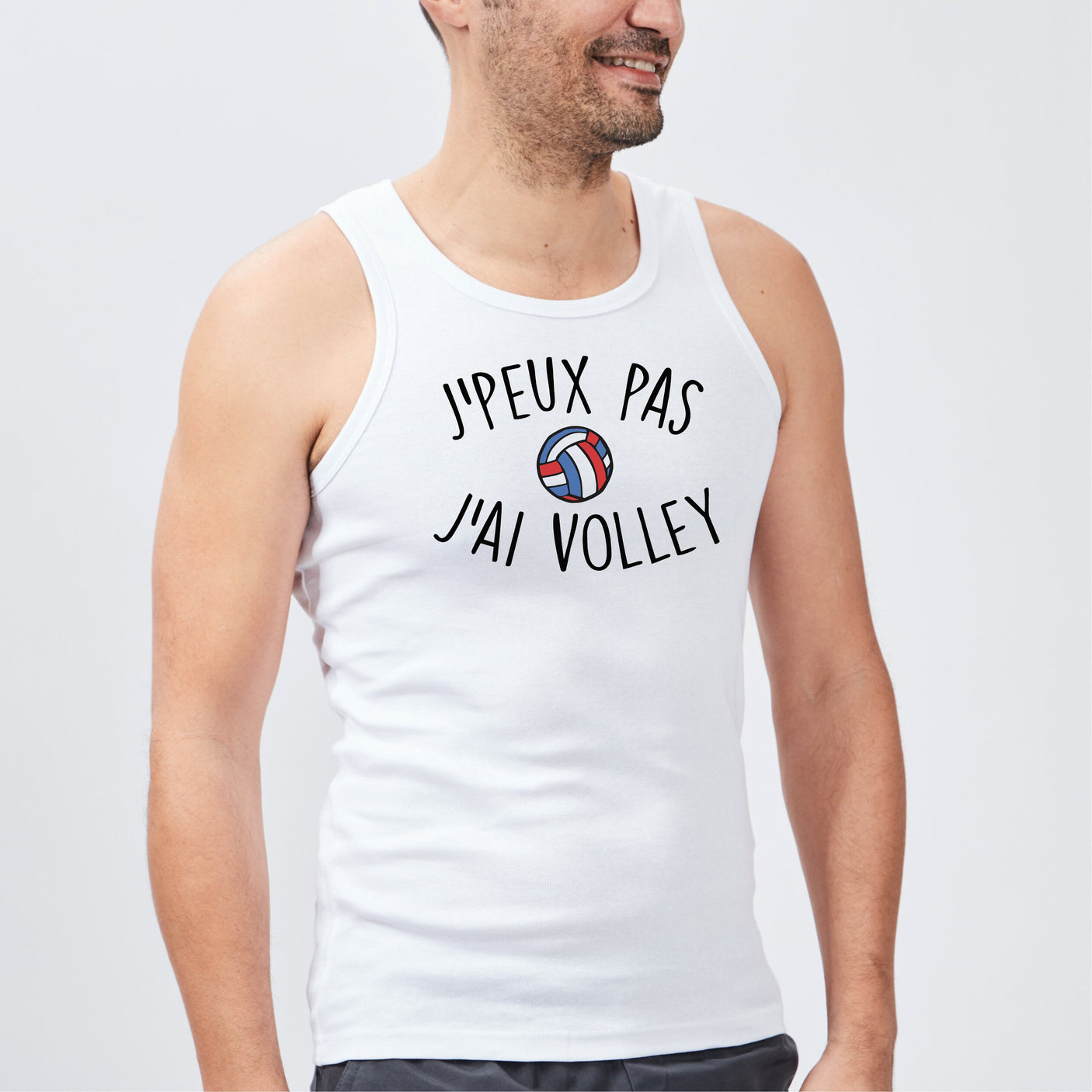 Débardeur Homme J'peux pas j'ai volley Blanc