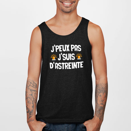 Débardeur Homme J'peux pas j'suis d'astreinte Noir