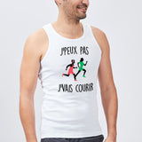 Débardeur Homme J'peux pas j'vais courir Blanc