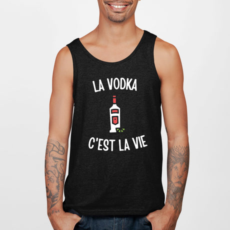 Débardeur Homme La vodka c'est la vie Noir