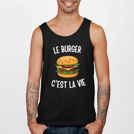 Débardeur Homme Le burger c'est la vie Noir