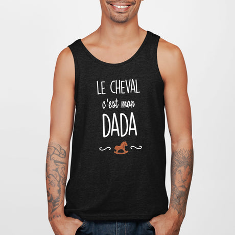 Débardeur Homme Le cheval c'est mon dada Noir