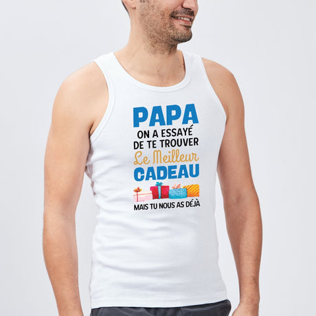 Débardeur Homme Le meilleur cadeau pour papa Blanc