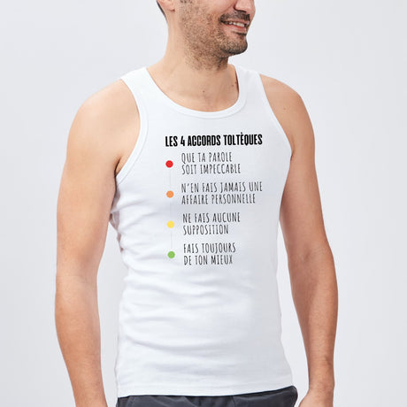 Débardeur Homme Les 4 accords toltèques Blanc