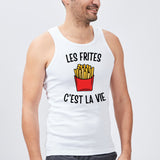 Débardeur Homme Les frites c'est la vie Blanc