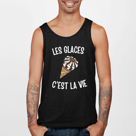 Débardeur Homme Les glaces c'est la vie Noir