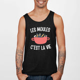 Débardeur Homme Les moules c'est la vie Noir