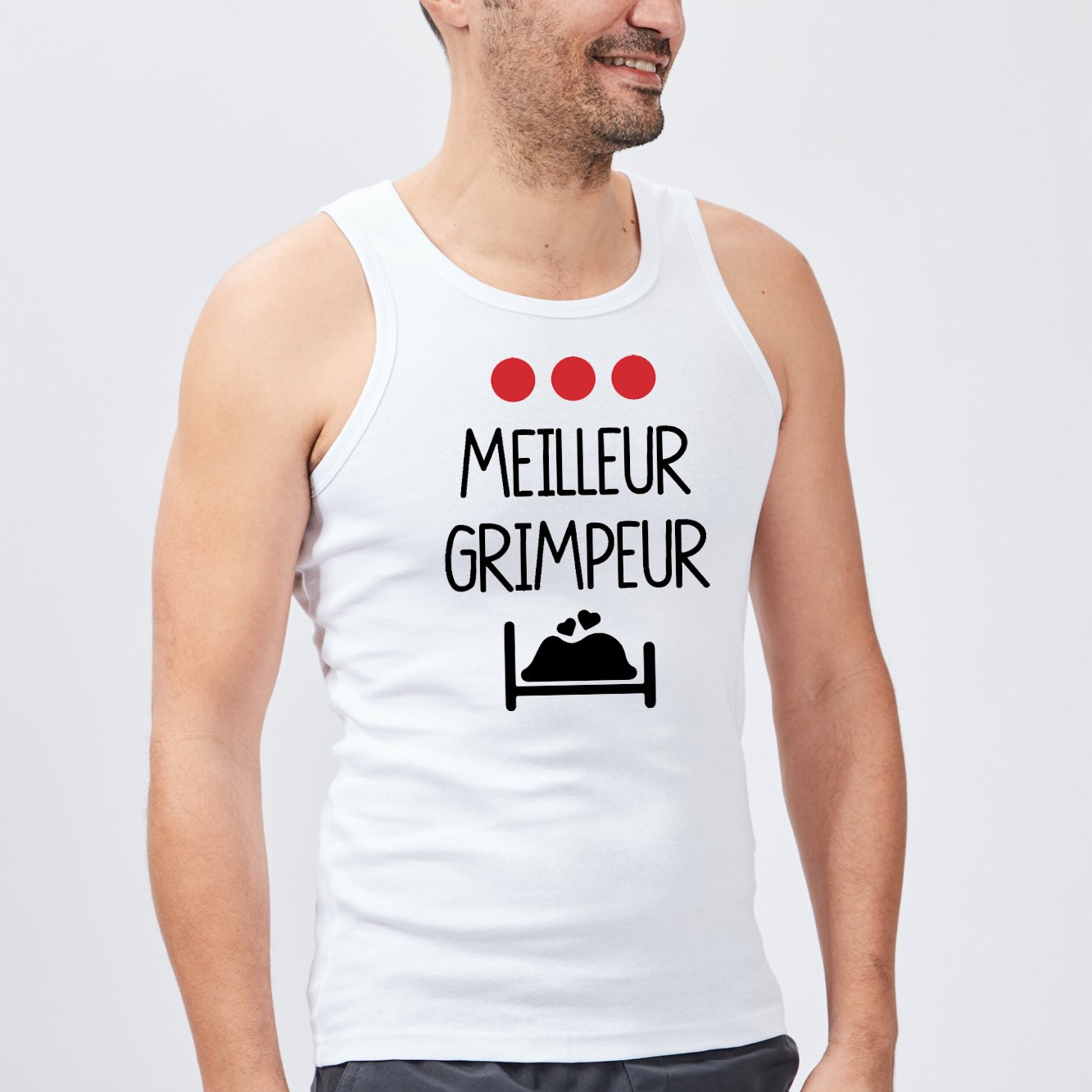 Débardeur Homme Meilleur grimpeur Blanc