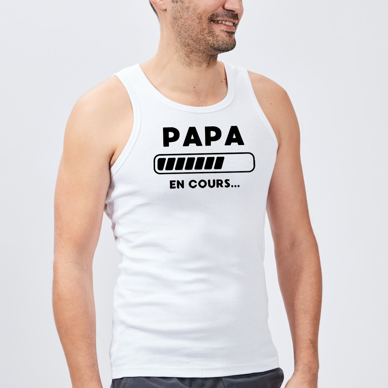 Débardeur Homme Papa en cours Blanc