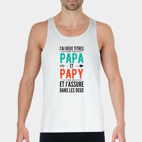 Débardeur Homme Papa et papy Blanc