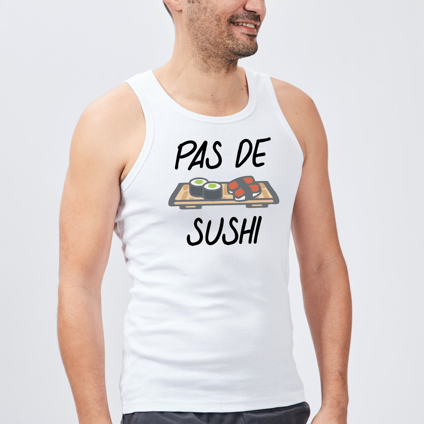 Débardeur Homme Pas de sushi Blanc