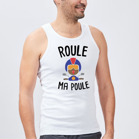 Débardeur Homme Roule ma poule Blanc