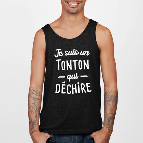 Débardeur Homme Tonton qui déchire Noir