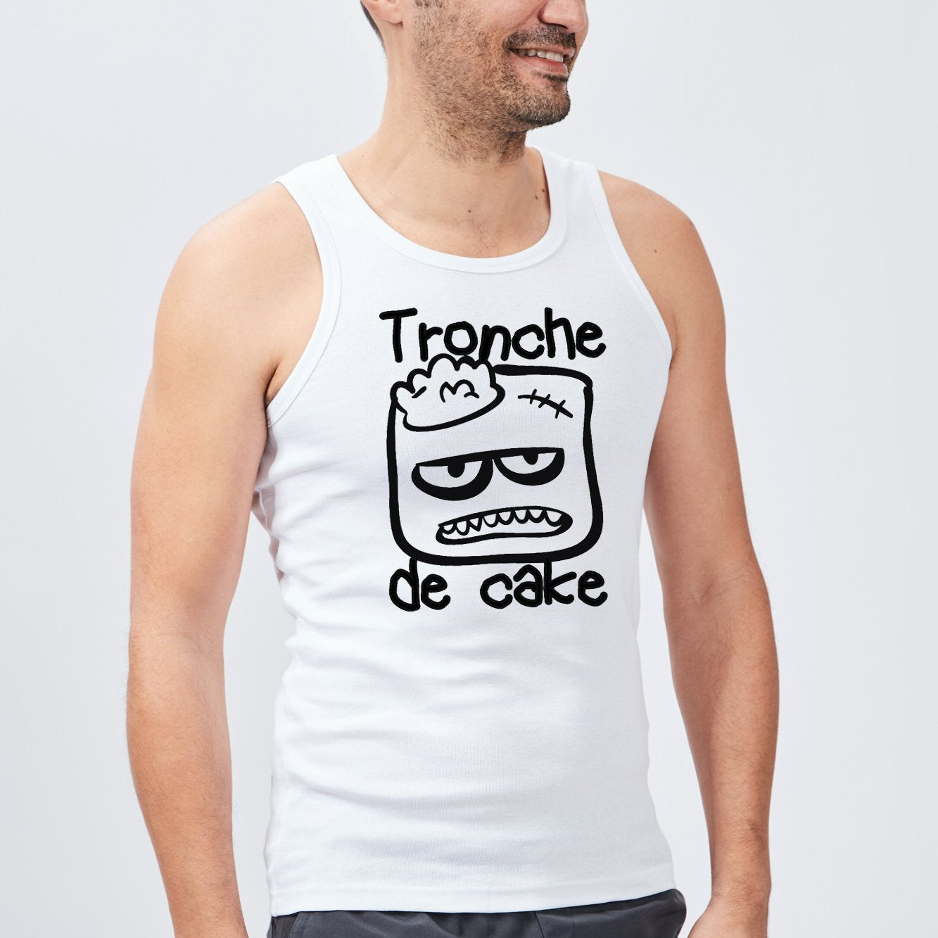 Débardeur Homme Tronche de cake Blanc