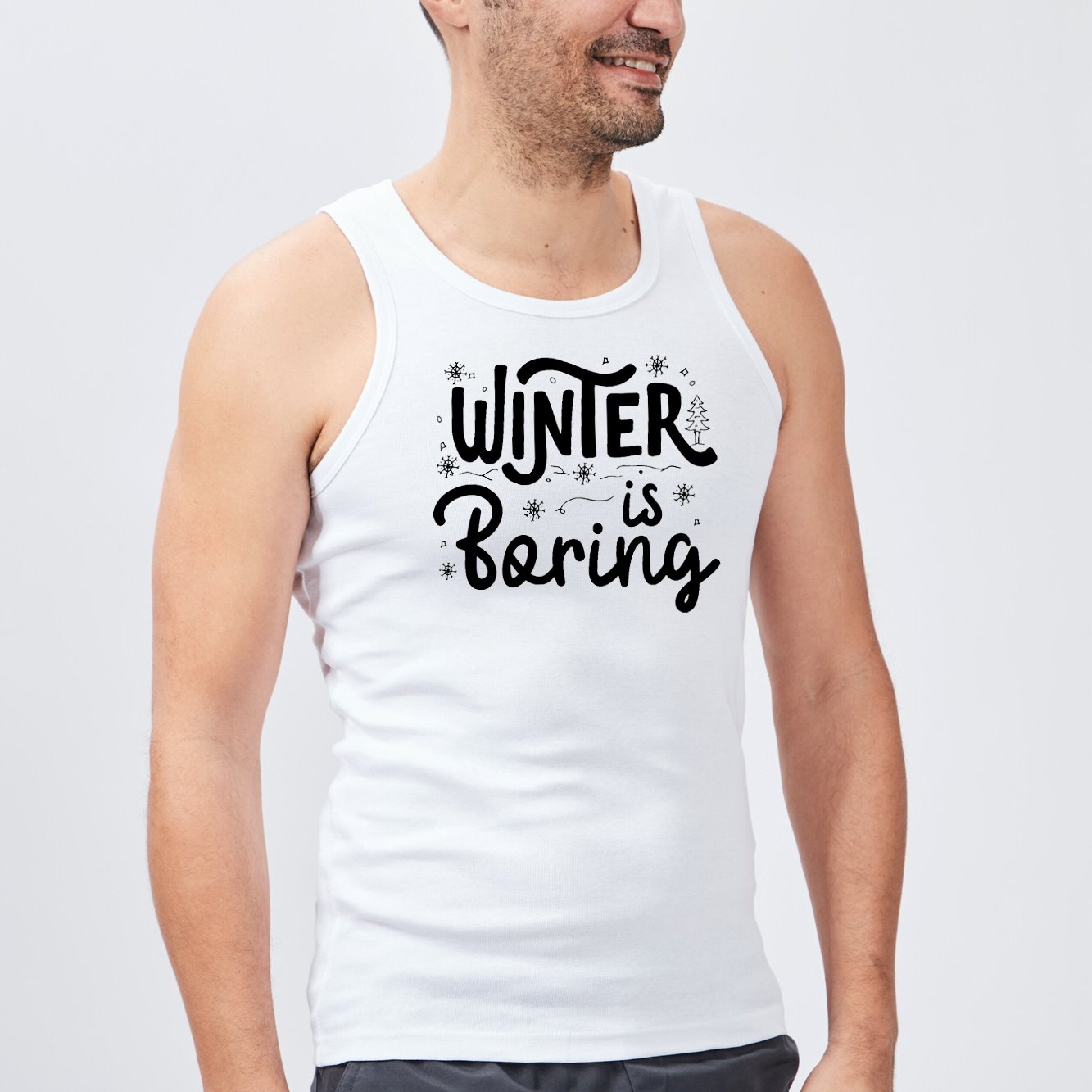 Débardeur Homme Winter is boring Blanc