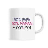 Mug 50% maman 50% papa 